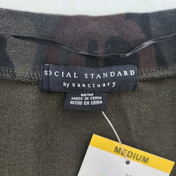 Social Standard by Sanctuary Daytripper Cardigan Camo Size Medium Grunge V Neck - Picture 2 of 6